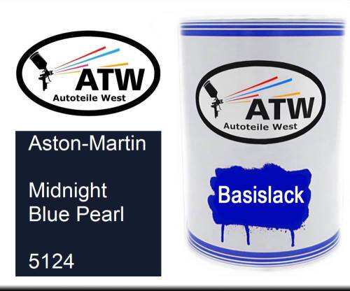 Aston-Martin, Midnight Blue Pearl, 5124: 500ml Lackdose, von ATW Autoteile West.